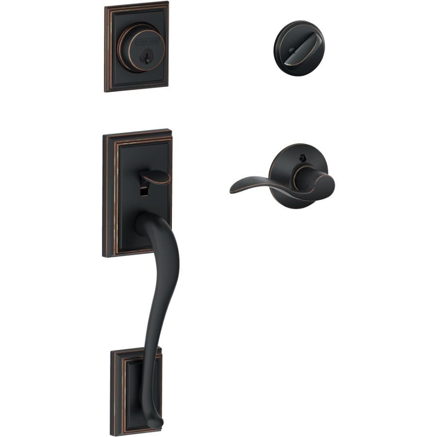 Poignée Schlage Camelot avec levier accentué, nickel satiné | Canadian Tire