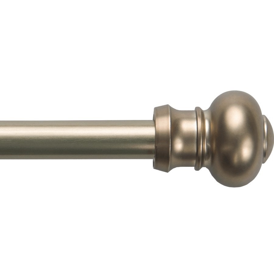 Kit de tringle à rideaux Bronze 300cm Diam.28mm Embout Pommeau - Fixation Mur - Boulet