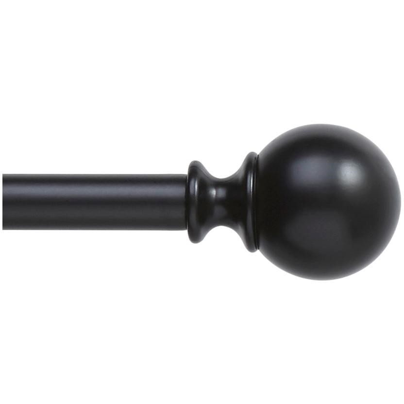 Ensemble de tringle à rideau Bola extensible de 28 po à 48 po, noir mat