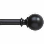 Ensemble de tringle à rideau Bola extensible de 28 po à 48 po, noir mat