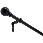 Ensemble de tringle à rideau Bola extensible de 28 po à 48 po, noir mat