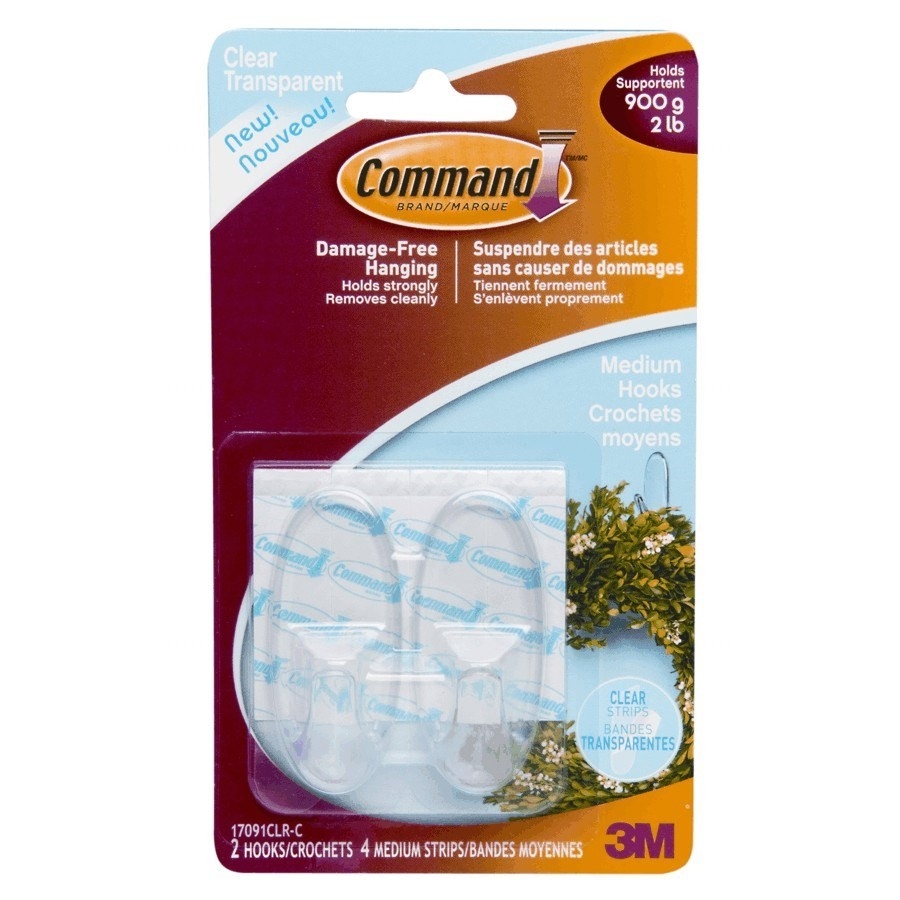 Lot De 6 Mini Crochets Command Avec Bandes Adhésives – Fixation Sans Perçage, Charge 225 G