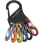 Mousqueton en acier inoxydable KeyRack noir, avec 6 mousquetons en plastique en S