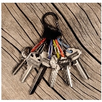 Mousqueton en acier inoxydable KeyRack noir, avec 6 mousquetons en plastique en S