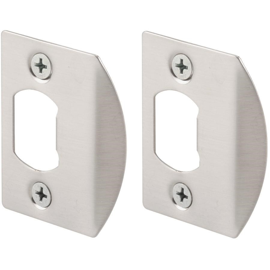 Paquet de 2 plaques pour gâche de porte, nickel satiné