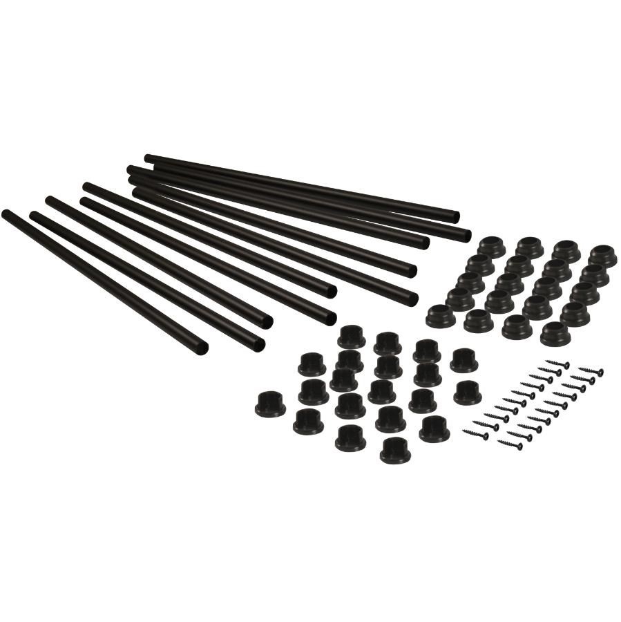 paquet-de-10-barreaux-snap-n-lock-de-25-po-en-aluminium-noir