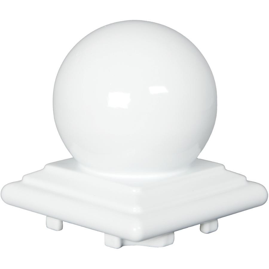 Capuchon en aluminium en forme de boule pour poteau de rampe, blanc