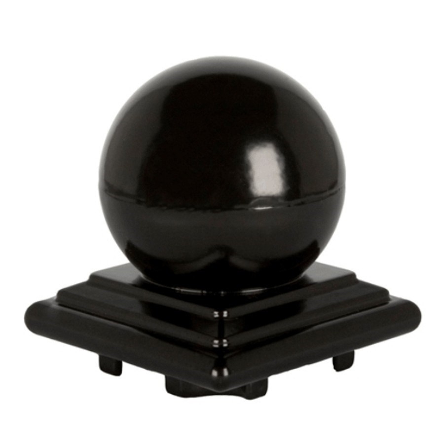 Capuchon en aluminium en forme de boule pour poteau de rampe, noir