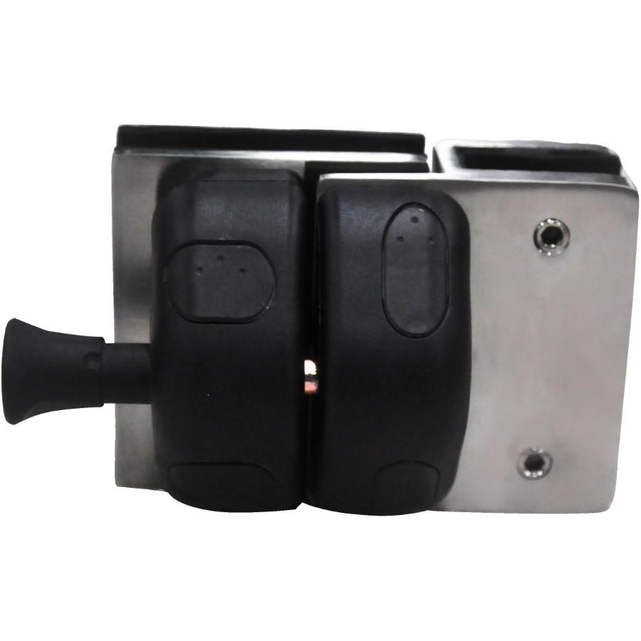 Loquet aimanté en ligne, en aluminium satiné, pour gardecorps cristallin