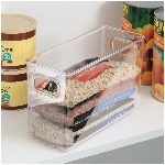 Bac de rangement transparent de 4 po x 10 po x 6 po pour garde-manger