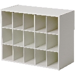 Range-chaussures de 19-3/8 po x 24 po x 12 po pour 15 paires de chaussures, blanc