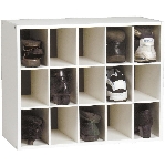 Range-chaussures de 19-3/8 po x 24 po x 12 po pour 15 paires de chaussures, blanc
