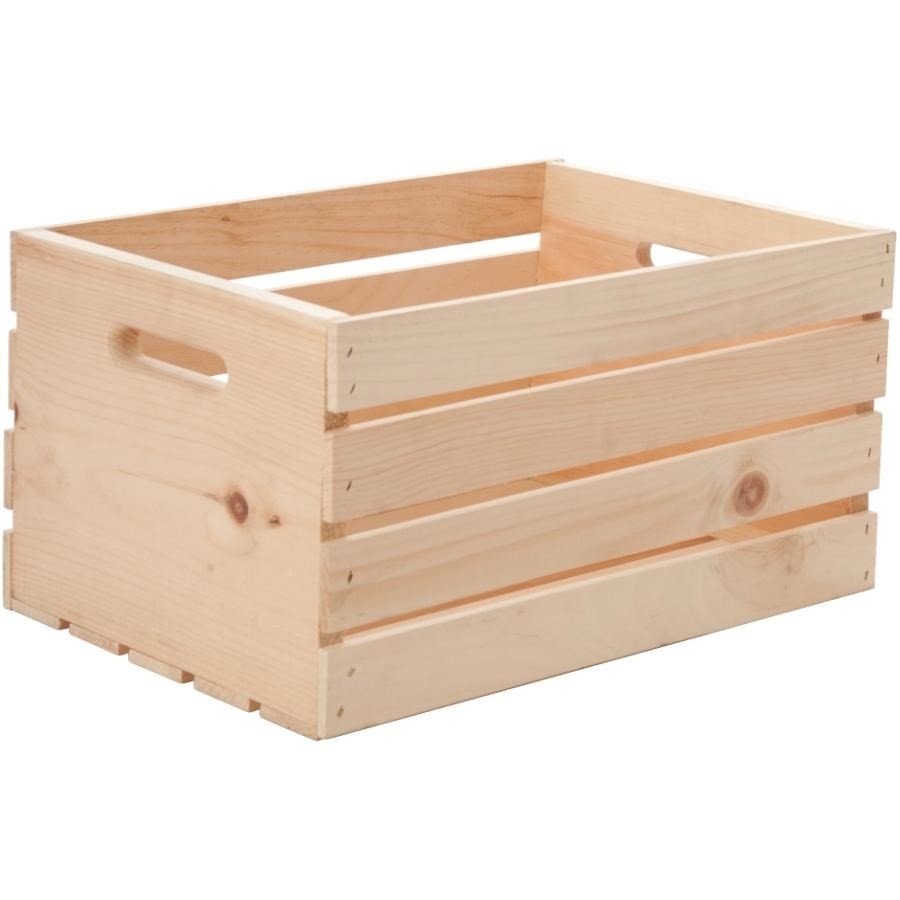 Caisse de rangement en pin naturel, 17,5 x 12,5 x 9,5 po