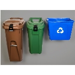 Support mural pour bac de recyclage