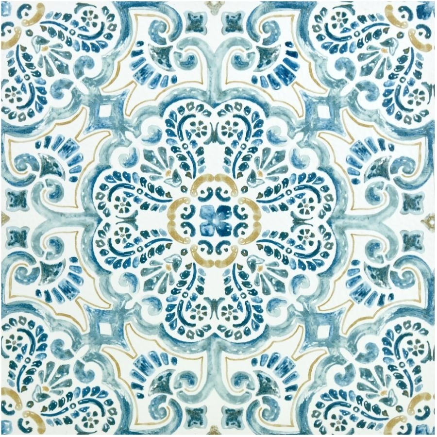 Carreaux de sol en vinyle à peler et coller 0,06 po x 12 po x 12 po, paquet de 10, bleu