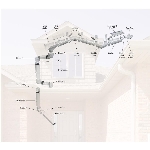 Gouttière en vinyle de style traditionnel de 5 po x 10 pi, blanc