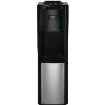 Distributeur d'eau à chargement par le haut à 2 réglages de température (chaude et froide), noir et acier inoxydable