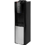 Distributeur d'eau à chargement par le haut à 2 réglages de température (chaude et froide), noir et acier inoxydable