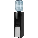 Distributeur d'eau à chargement par le haut à 2 réglages de température (chaude et froide), noir et acier inoxydable