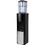 Distributeur d'eau à chargement par le haut à 2 réglages de température (chaude et froide), noir et acier inoxydable