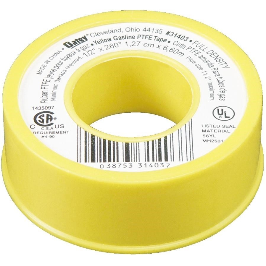 Ruban de téflon jaune, 1/2 po x 260 po