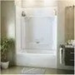 Baignoire et douche blanche Essence en fibre de verre, drain à droite, 4 pièces, sans toit
