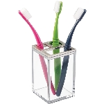 Support transparent pour brosses à dents avec décorations au fi