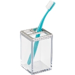 Support transparent pour brosses à dents avec décorations au fi