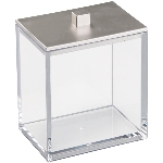 Poubelle transparente avec décorations au fini nickel brossé, c