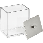 Poubelle transparente avec décorations au fini nickel brossé, c