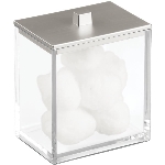 Poubelle transparente avec décorations au fini nickel brossé, c