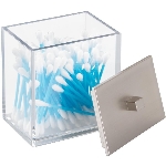 Poubelle transparente avec décorations au fini nickel brossé, c