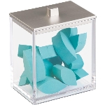 Poubelle transparente avec décorations au fini nickel brossé, c