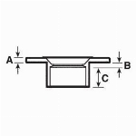 Bride de sol affleurante de 4 po x 3 po en ABS pour toilette
