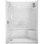 Cabine de douche blanche Essence de 60 po avec siège à droite e
