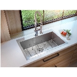 Évier de cuisine simple en acier inoxydable, à fixation double, avec grille