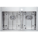 Évier de cuisine en acier inoxydable à fixation double de 31,25 po x 20,5 po x 9 po avec grille de protection