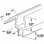 Joint d'étanchéité inférieur pour porte de douche en verre sans cadre de 3/8 po