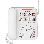Paquet de 2 téléphones avec cordon/sans fil Dect 6.0 avec répondeur et composition avec photos