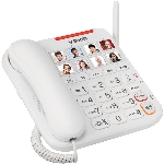 Paquet de 2 téléphones avec cordon/sans fil Dect 6.0 avec répondeur et composition avec photos