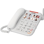 Paquet de 2 téléphones avec cordon/sans fil Dect 6.0 avec répondeur et composition avec photos
