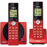 Ensemble de 2 téléphones rouges sans fil Dect 6.0, avec afficheur