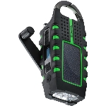 Radio numérique AM/FM portative robuste tout usage avec port USB, lampe de poche et manivelle