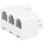 Adaptateur modulaire 3 en 1 pour prise de téléphone, blanc