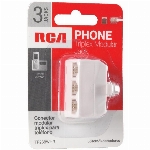 Adaptateur modulaire 3 en 1 pour prise de téléphone, blanc