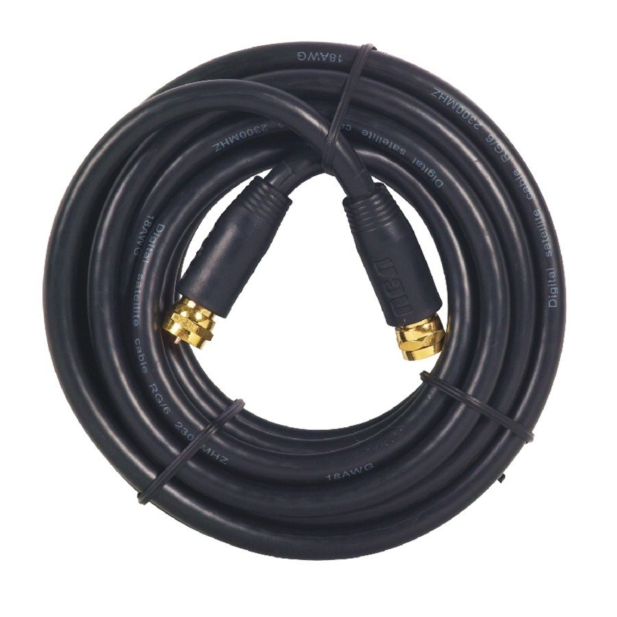 Câble coaxial RG6 pour l'intérieur ou l'extérieur avec connecteur de 3