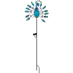 Piquet solaire de jardin en métal en forme de paon