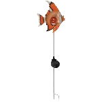 Piquet solaire de jardin en métal en forme de poisson-clown