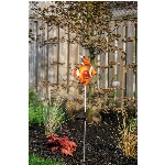 Piquet solaire de jardin en métal en forme de poisson-clown
