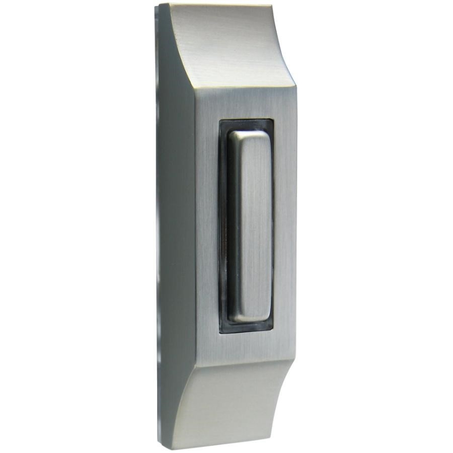 Bouton-poussoir lumineux fini nickel satiné avec fil pour carillon de porte